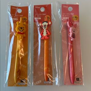 Disney x Daiso Winnie the Pooh, Tigger and Piglet ball point pen trio